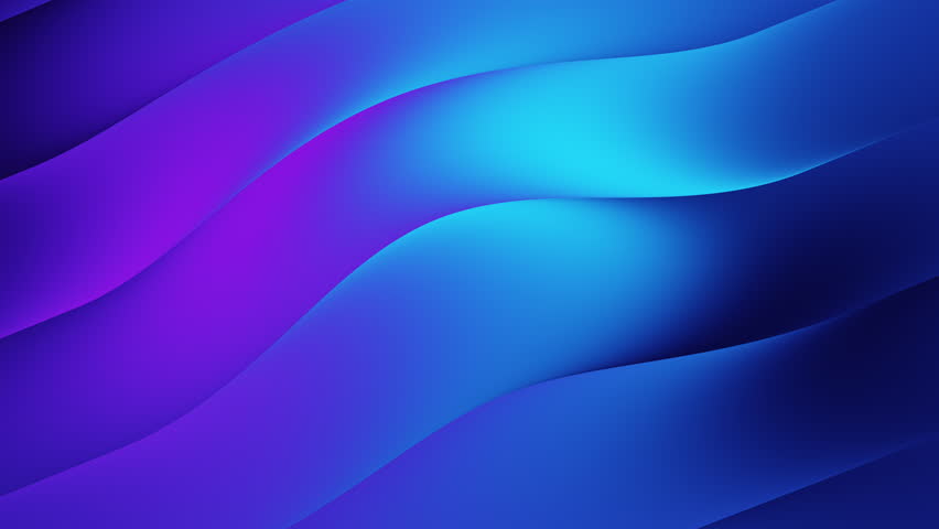 Glowing blue purple waves motion design abstract gradient background. Seamless looping animation. 4K video