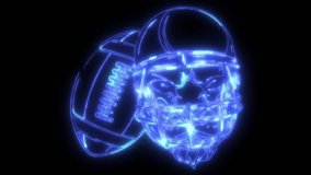 neon animation of Rugby ball and helmet - Powered by Shutterstock - Get 15% off with code: PIKWIZARD15