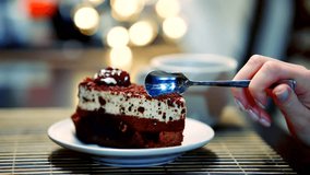 Milk Cream Biscuit Cake. Delicious Biscuit Pastry Dessert In Cafe. Eating Bite Of Chocolate Cake. Delicious Sweet Dessert. Pastry Cake In Restaurant. Eat Yogurt Biscuit Pastry Dessert Confectionery - Powered by Shutterstock - Get 15% off with code: PIKWIZARD15