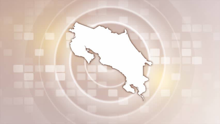 Costa Rica Animated Map on Minimal Background, Multi Purpose Background with Ripples and Boxes with Costa Rica 3D Map, 
Useful for Politics, Elections, Travel, News and Sports Events

