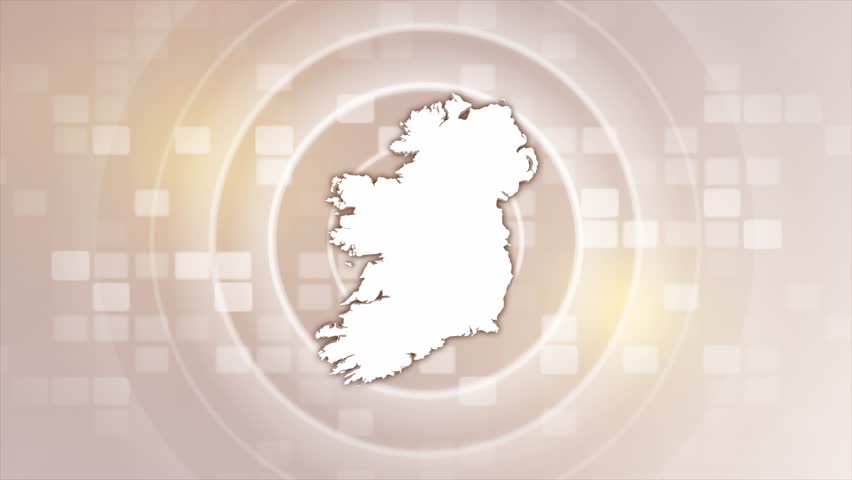 Ireland Animated Map on Minimal Background, Multi Purpose Background with Ripples and Boxes with Ireland 3D Map, 
Useful for Politics, Elections, Travel, News and Sports Events
