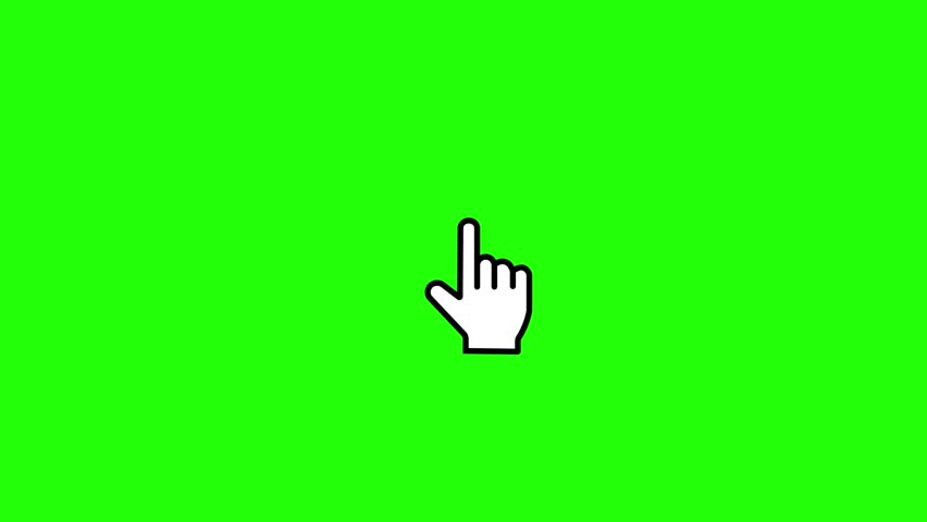 arrow or hand cursor animation. Single click and double click animated icons. Mouse cursor icon. 5 different cursor designs. Internet and Technology.4K green screen