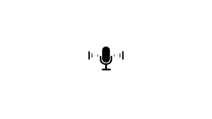 Microphone icon animation concept video.voice record icon concept