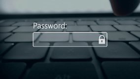 A user enter a password to website form box in internet browser by keyboard. Hacker hacking a personal banking account password on a computer screen. Typing password on login page. Entry pin code - Powered by Shutterstock - Get 15% off with code: PIKWIZARD15