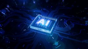 Appearing of Futuristic High Performance AI Accelerated Computer Chip. Creation and Activation of Advanced Microchip. GPU for Artificial Intelligence Compute on Dark Background - Powered by Shutterstock - Get 15% off with code: PIKWIZARD15