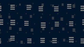 Identity symbols float horizontally from left to right. Parallax fly effect. Floating symbols are located randomly. Seamless looped 4k animation on dark blue background