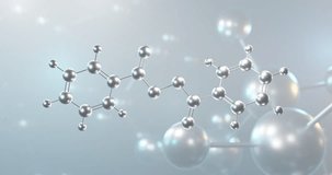 Benzoyl peroxide rotating 3d molecule, molecular structure of organic peroxide, seamless video