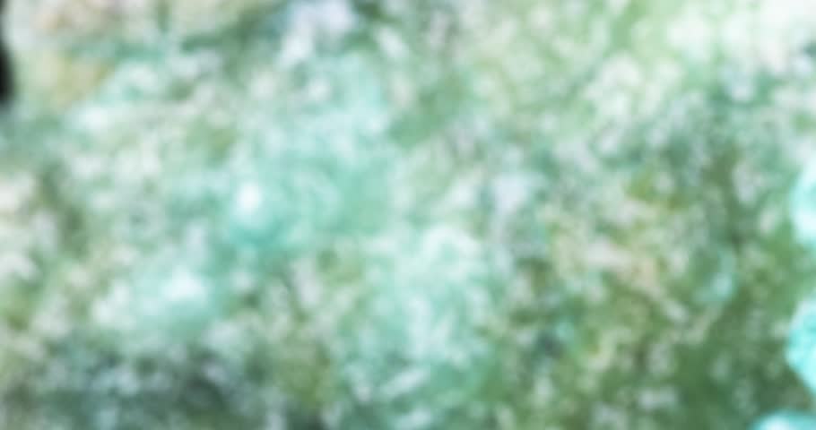 smithsonite crystals macro footage detail texture background. From Congo. close-up raw rough unpolished semi-precious gemstone 