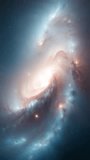 Bright galaxy in space. Vertical video with space background. High quality FullHD footage