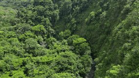 Canyon in Boquete Panama. Drone video of the cliff.