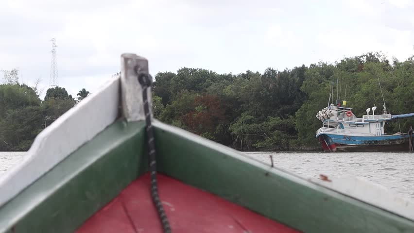 bow of the boat in the legal Amazon in the municipality of São João de Pirabas in the state of Pará