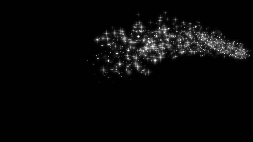 4K, stardust, flowing horizontally, line, particle, glow, curve, white
