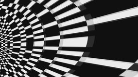 Elegant Abstract Background With Black And White Stripes.Seamless Loop Video.Monochrome Pattern. For Technology Sign, Symbol, Meditation, Yoga, Music, Hipnosis, Template, Background And Much More