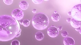 3D rendering Cosmetics Serum bubbles on defocus background. Collagen bubbles Design. Molecule inside a liquid bubble. Essence Ball Molecules. - Powered by Shutterstock - Get 15% off with code: PIKWIZARD15