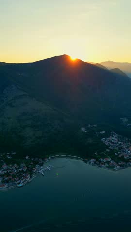 Golden sunset in Croatian mountains 