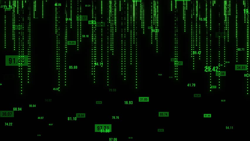 Abstract digital or technology background with numbers. Binary data and streaming code. The matrix style binary code. Futuristic information technology computer. Artificial intelligence. 