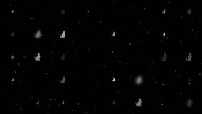Template animation of evenly spaced cat icons of different sizes and opacity. Animation of transparency and size. Seamless looped 4k animation on black background with stars - Powered by Shutterstock - Get 15% off with code: PIKWIZARD15