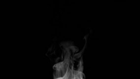 Trickle of Steam Slowly Rising from the Cup. White steam rises light, graceful twists on a black background. Slow motion. Footage is perfect for the layer with different blending modes. - Powered by Shutterstock - Get 15% off with code: PIKWIZARD15