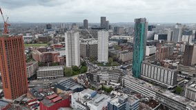 High rise apartments Birmingham city centre UK drone,aerial - Powered by Shutterstock - Get 15% off with code: PIKWIZARD15