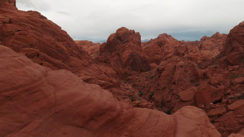 The Valley of Fire State Park Scenic Viewpoint at Rainbow Vista Trail Outside Las Vegas in Nevada, USA.