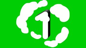 3D Number 1 one sign symbol animation motion graphics icon on green screen background,the number reveal on smoke,cartoon video number for video elements - Powered by Shutterstock - Get 15% off with code: PIKWIZARD15