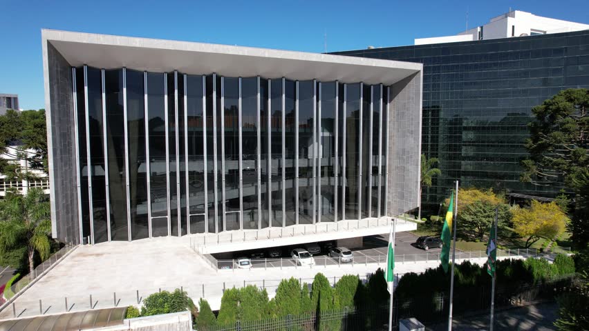 Aerial view at the seat of legislative power, of the Parana satate. This is the Assembleia Legislativa, also known by the
acronym ALEP. 