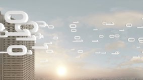 Digital Data Flying In A Developed Metropolitan City. Technology Related 3D Animation. - Powered by Shutterstock - Get 15% off with code: PIKWIZARD15