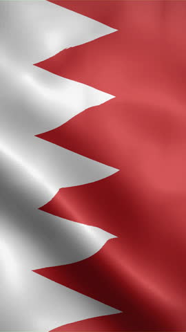 Bahrain flag waving animation, vertical video, seamless loop animated, official colors (portrait).