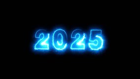 Happy new year 2025 Animation 2025 New year celebration 2025 with black and blue looping alpha style light and fireworks - Powered by Shutterstock - Get 15% off with code: PIKWIZARD15