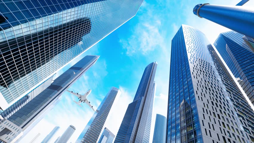 Karachi. Airplane Landing, Take Off City Skyscraper Road Sign