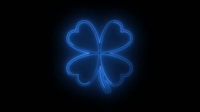 Clover Leaves neon glow green color moving seamless art loop background abstract motion screen background 4K animated - Powered by Shutterstock - Get 15% off with code: PIKWIZARD15