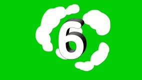 3D Number 6 six sign symbol animation motion graphics icon on green screen background,the number reveal on smoke,cartoon video number for video elements - Powered by Shutterstock - Get 15% off with code: PIKWIZARD15