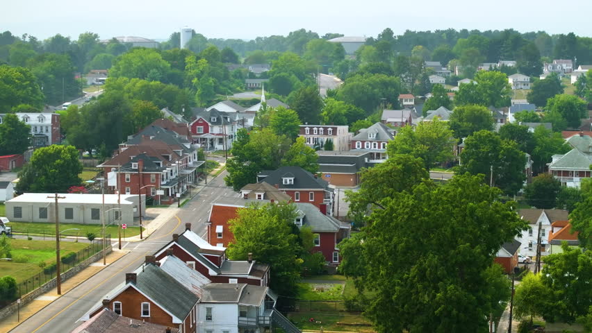 Old historical city Hagerstown in Maryland. Historic USA cityscape