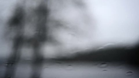 Rain falling on a window