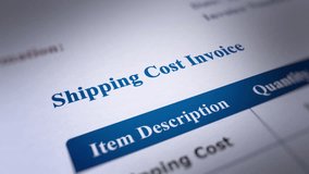 Animated Shipping Cost Bill. Fictitious Data Created Exclusively for This Concept Footage
 - Powered by Shutterstock - Get 15% off with code: PIKWIZARD15