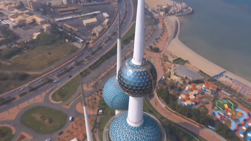 Kuwait City. The Majestic Kuwait Towers (aerial photography)