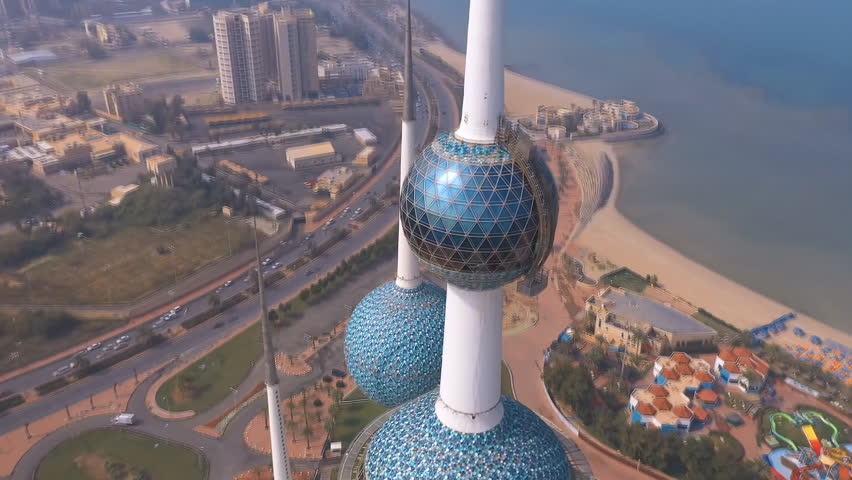 Kuwait City. The Majestic Kuwait Towers (aerial photography)