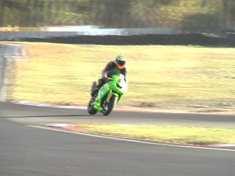 High speed Racing motorcycle on the circuit at Kilarney (AVI Version)