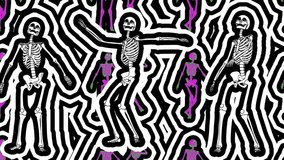 Seamless animation psychedelic skulls painted drawn style cartoon. Hypnotic Halloween background with wave rainbow marker stroke effect - Powered by Shutterstock - Get 15% off with code: PIKWIZARD15