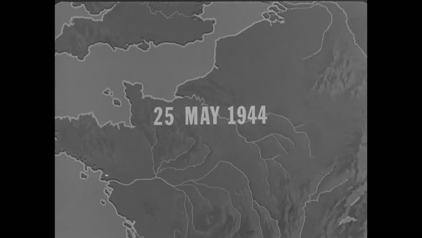 CIRCA - 1944 - A camera strapped to a US bomber captures the action as freight yards in Mulhouse, France are bombed for the second time.