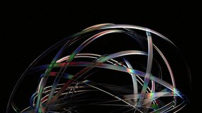 Abstract animation, colorful rotating rings on black background, 4k seamless looped video, 3d render - Powered by Shutterstock - Get 15% off with code: PIKWIZARD15