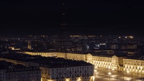 turin timelapse sun rising over city from night to day