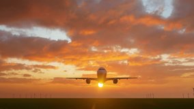 Civilian aircraft flying over the sky at sunset - Powered by Shutterstock - Get 15% off with code: PIKWIZARD15