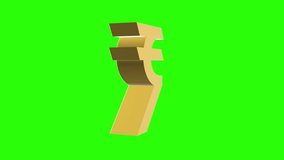 Indian rupee is the official currency in India. 3D ₹ Rotating Sign. 360 degree rotation. Looped video. Gold symbol on a green background, Seamless loop.4K. - Powered by Shutterstock - Get 15% off with code: PIKWIZARD15