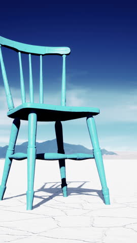old wooden chair in a salt lake