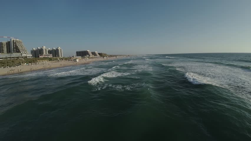 FPV video on the beaches of Bat Yam Israel