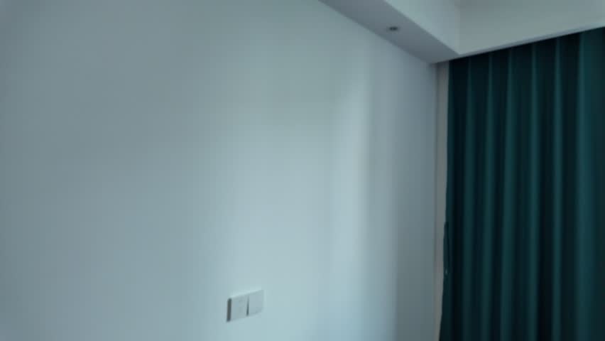 opens the door, close-up, rotation camera