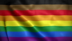 LGBT Philadelphia eight-stripe flag background realistic waving in the wind 4K video, Philadelphia eight-stripe flag (Perfect Loop) - Powered by Shutterstock - Get 15% off with code: PIKWIZARD15