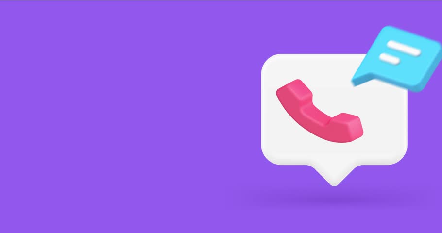 Phone call telephone chat helpdesk assistance quick tips application 3d icon animation