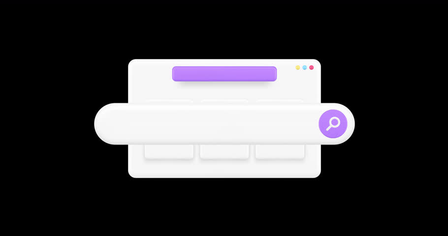 Internet search bar field window browsing website information exploration 3d icon animation  Online browse navigation menu global data SEO optimization cyberspace research